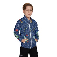 Cat Space Astronaut Rocket Maze Kids  Windbreaker