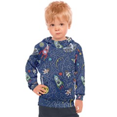 Cat Space Astronaut Rocket Maze Kids  Hooded Pullover by Perong