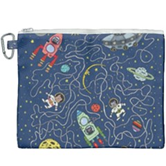 Cat Space Astronaut Rocket Maze Canvas Cosmetic Bag (xxxl) by Perong