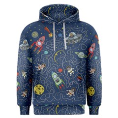 Cat Space Astronaut Rocket Maze Men s Overhead Hoodie