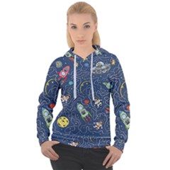 Cat Space Astronaut Rocket Maze Women s Overhead Hoodie