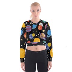 Space Galaxy Art Cute Art Cropped Sweatshirt