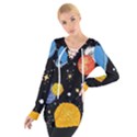 Space Galaxy Art Cute Art Tie Up T-Shirt View1