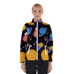 Space Galaxy Art Cute Art Women s Bomber Jacket