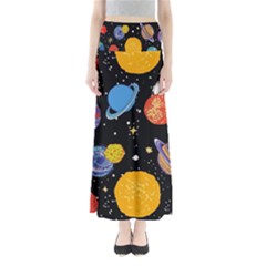 Space Galaxy Art Cute Art Full Length Maxi Skirt by Perong