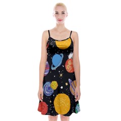 Space Galaxy Art Cute Art Spaghetti Strap Velvet Dress