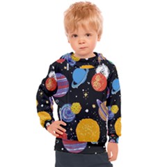 Space Galaxy Art Cute Art Kids  Hooded Pullover by Perong