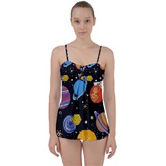 Space Galaxy Art Cute Art Babydoll Tankini Set by Perong