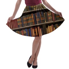 Library Book A-line Skater Skirt by Perong