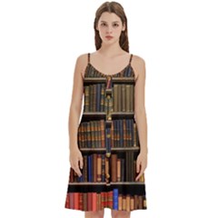 Library Book Women s Spaghetti Strap Pullover Cami Dress by Perong