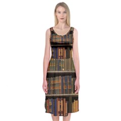 Library Book Midi Sleeveless Dress by Perong