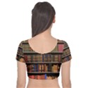 Library Book Velvet Short Sleeve Crop Top  View2