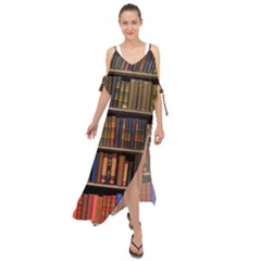 Library Book Maxi Chiffon Cover Up Dress by Perong