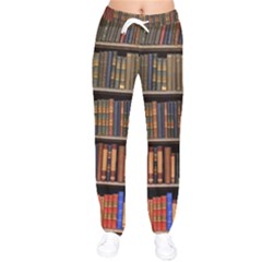 Library Book Women Velvet Drawstring Pants by Perong