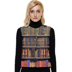 Library Book Women s Button Up Puffer Vest