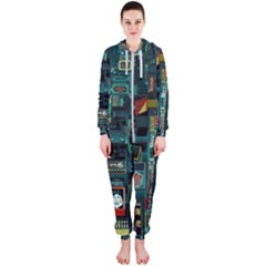 Art Cityscape Japanese Hooded Jumpsuit (ladies)