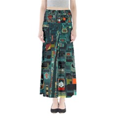 Art Cityscape Japanese Full Length Maxi Skirt by Perong