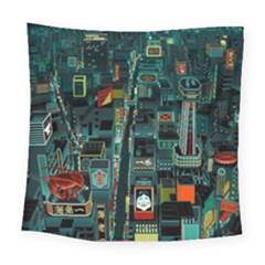 Art Cityscape Japanese Square Tapestry (large)