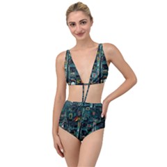 Art Cityscape Japanese Tied Up Two Piece Swimsuit by Perong