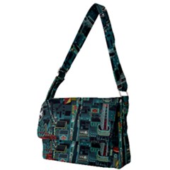 Art Cityscape Japanese Full Print Messenger Bag (l) by Perong