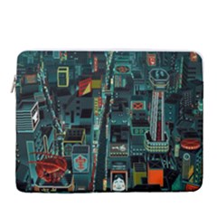 Art Cityscape Japanese 15  Vertical Laptop Sleeve Case With Pocket by Perong