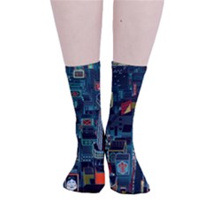 Art Cityscape Japanese Smooth Crew Length Tube Socks by Perong