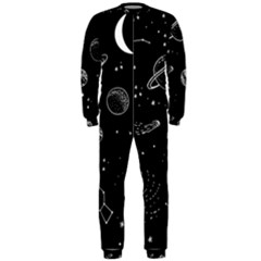 Black Space Drawing Art Planet Drawing Stars Black Space Galaxy Outer Space Onepiece Jumpsuit (men)