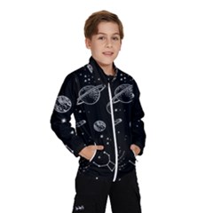 Black Space Drawing Art Planet Drawing Stars Black Space Galaxy Outer Space Kids  Windbreaker