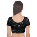 Black Space Drawing Art Planet Drawing Stars Black Space Galaxy Outer Space Velvet Short Sleeve Crop Top  View2