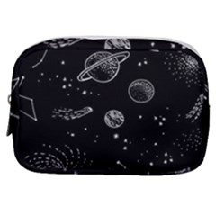 Black Space Drawing Art Planet Drawing Stars Black Space Galaxy Outer Space Make Up Pouch (small) by Perong