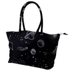 Black Space Drawing Art Planet Drawing Stars Black Space Galaxy Outer Space Canvas Shoulder Bag by Perong