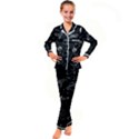 Black Space Drawing Art Planet Drawing Stars Black Space Galaxy Outer Space Kids  Satin Long Sleeve Pajamas Set View1