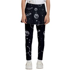 Black Space Drawing Art Planet Drawing Stars Black Space Galaxy Outer Space Kids  Skirted Pants by Perong