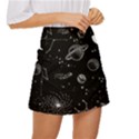 Black Space Drawing Art Planet Drawing Stars Black Space Galaxy Outer Space Mini Front Wrap Skirt View3