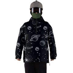 Black Space Drawing Art Planet Drawing Stars Black Space Galaxy Outer Space Men s Ski And Snowboard Waterproof Breathable Jacket by Perong