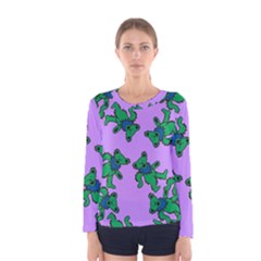 Grateful Dead Bears  Pattern Women s Long Sleeve T-shirt