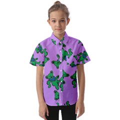 Grateful Dead Bears  Pattern Kids  Short Sleeve Shirt by Perong