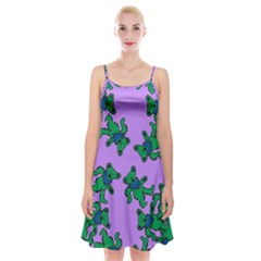 Grateful Dead Bears  Pattern Spaghetti Strap Velvet Dress