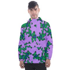 Grateful Dead Bears  Pattern Men s Front Pocket Pullover Windbreaker