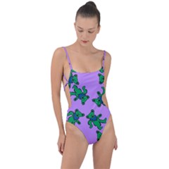 Grateful Dead Bears  Pattern Tie Strap One Piece Swimsuit by Perong