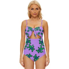 Grateful Dead Bears  Pattern Knot Front One-piece Swimsuit by Perong