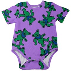 Grateful Dead Bears  Pattern Baby Short Sleeve Bodysuit by Perong