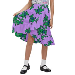 Grateful Dead Bears  Pattern Kids  Ruffle Flared Wrap Midi Skirt by Perong