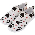 Dog Paw Vector Seamless Pattern With Hearts Men s Velcro Strap Shoes View2