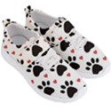 Dog Paw Vector Seamless Pattern With Hearts Men s Velcro Strap Shoes View3