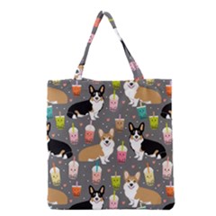 Corgi Boba Tea Bubble Tea Kawaii Food Welsh Corgis Dog Grocery Tote Bag by Perong