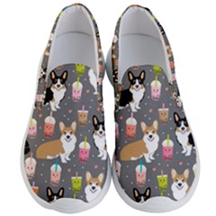 Corgi Boba Tea Bubble Tea Kawaii Food Welsh Corgis Dog Men s Lightweight Slip Ons by Perong