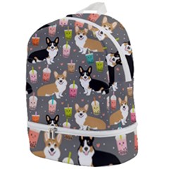 Corgi Boba Tea Bubble Tea Kawaii Food Welsh Corgis Dog Zip Bottom Backpack by Perong