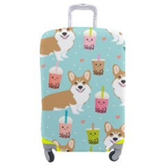 Corgi Boba Tea Bubble Tea Kawaii Food Welsh Corgis Dog Pattern Luggage Cover (medium) by Perong