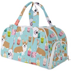 Corgi Boba Tea Bubble Tea Kawaii Food Welsh Corgis Dog Pattern Burner Gym Duffle Bag by Perong